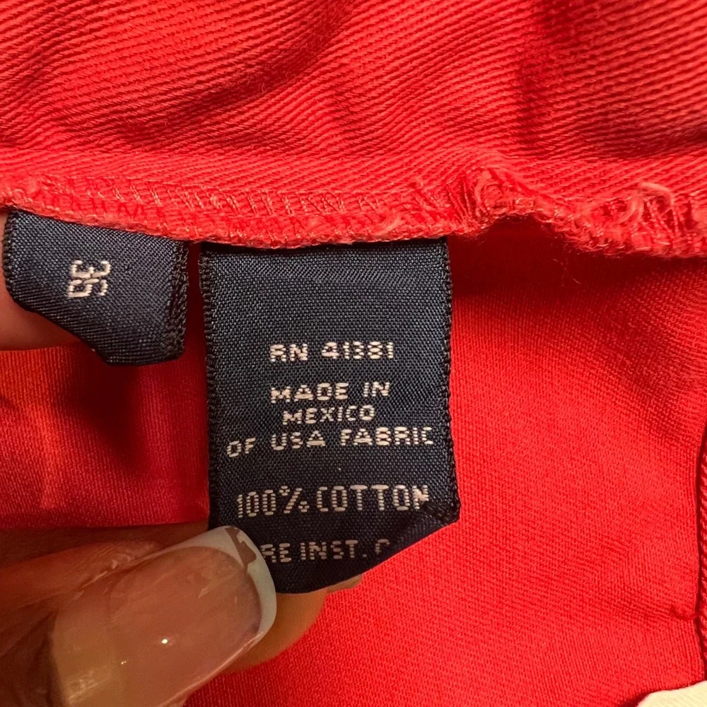 Polo Ralph Lauren Andrew Short Chino Pleated Cotton Mens 36 Salmon Red Preppy